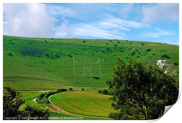 Long Man of Wilmington Sussex Print by Diana Mower