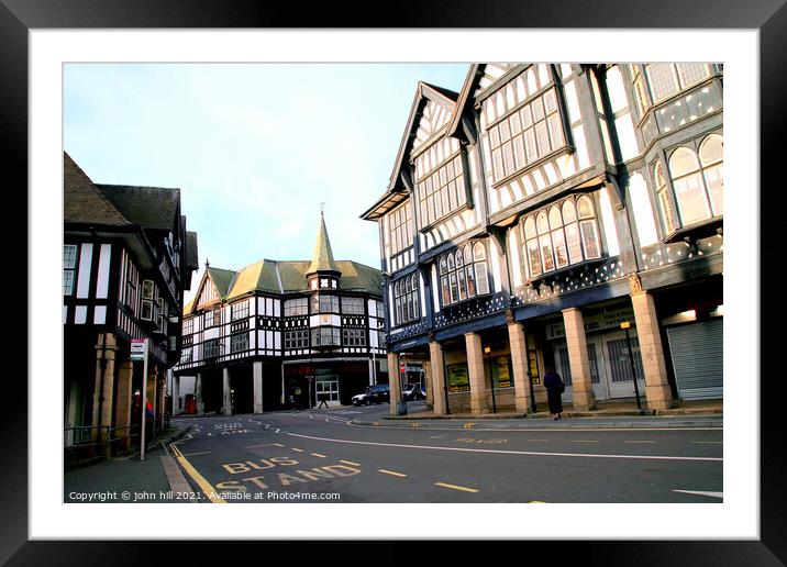 Tudor buildings. Framed Mounted Print by john hill
