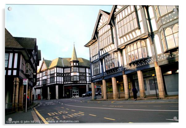 Tudor buildings. Acrylic by john hill