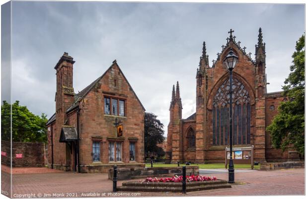 Carlisle Cathedral and Cathedral Lodge Antiques Canvas Print by Jim Monk