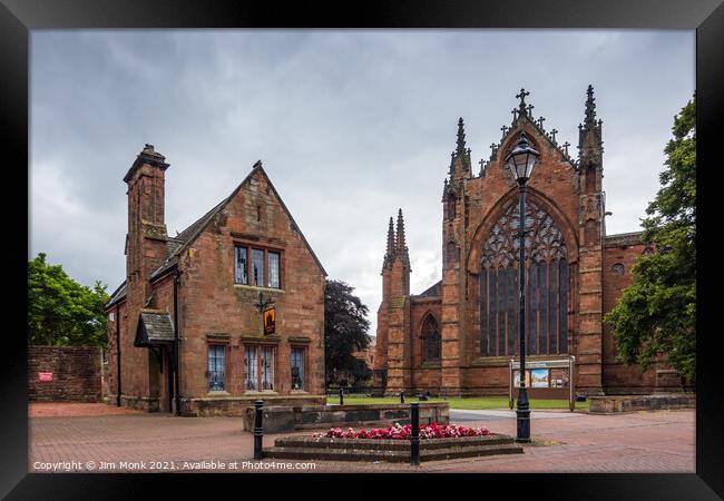 Carlisle Cathedral and Cathedral Lodge Antiques Framed Print by Jim Monk