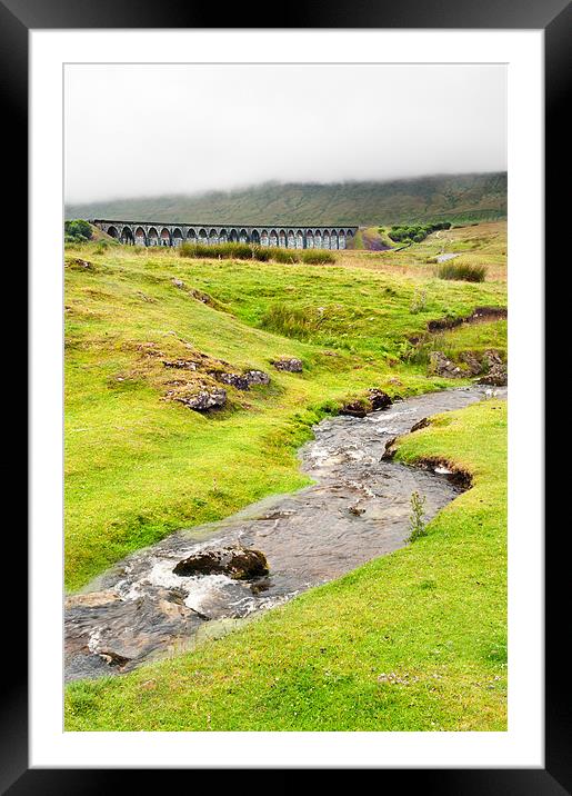 Stream up to the Ribblehead Viaduct Framed Mounted Print by Stephen Mole
