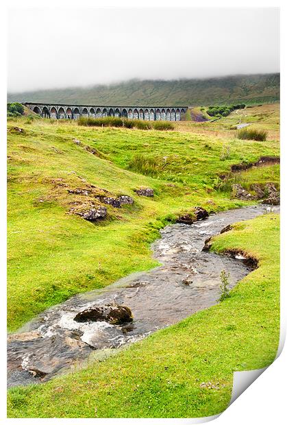 Stream up to the Ribblehead Viaduct Print by Stephen Mole