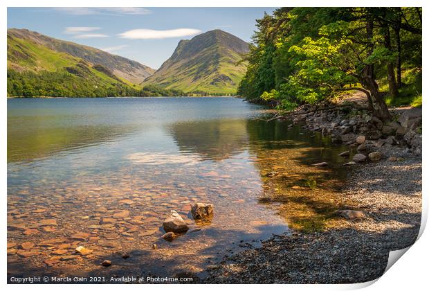 Buttermere in the sun Print by Marcia Reay