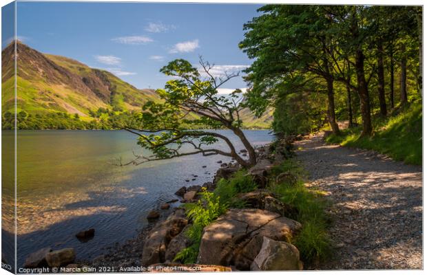 buttermere in the Lake District Canvas Print by Marcia Reay