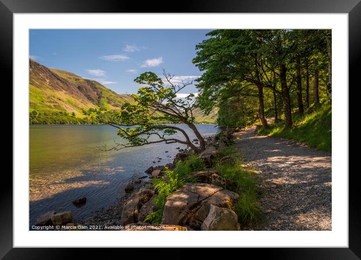 buttermere in the Lake District Framed Mounted Print by Marcia Reay
