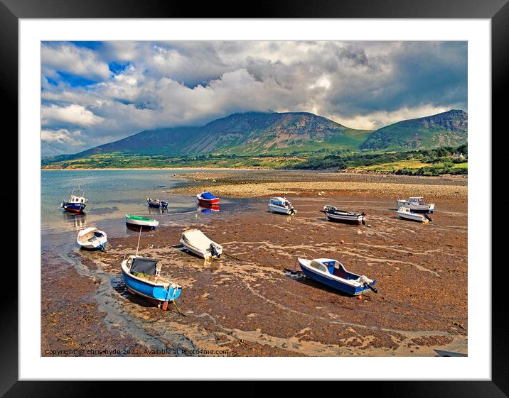 Trefor Harbour at Low Water Framed Mounted Print by chris hyde