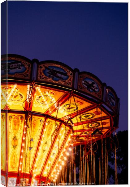 Vintage Steam Powered 'Chair-o-Plane' Carousel Canvas Print by Peter Greenway