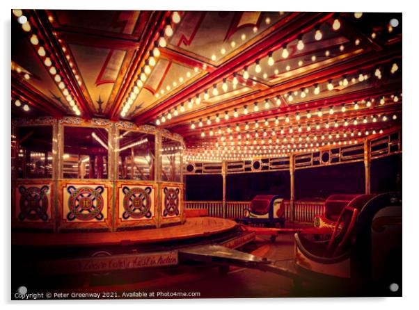 Steam Powered Vintage 'Waltzer' Fairground Ride Acrylic by Peter Greenway