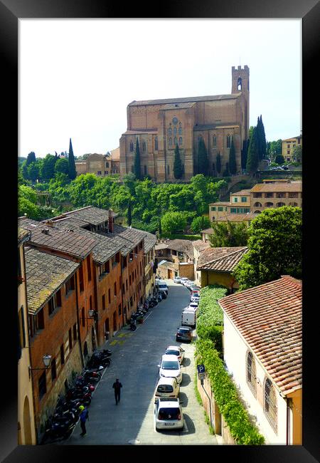 Church of San Domenico Siena Tuscany Italy Framed Print by Andy Evans Photos