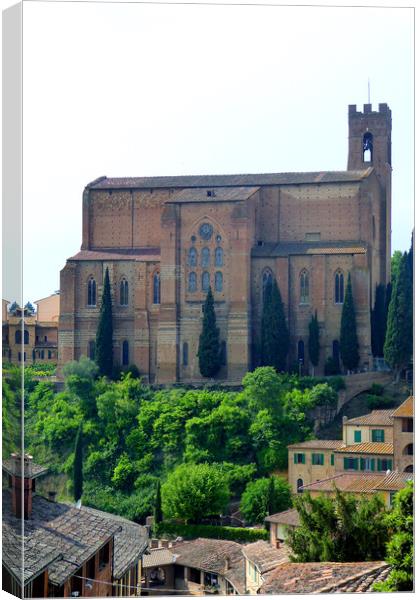 Church of San Domenico in Siena Tuscany Italy Canvas Print by Andy Evans Photos