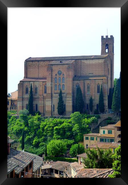 Church of San Domenico in Siena Tuscany Italy Framed Print by Andy Evans Photos