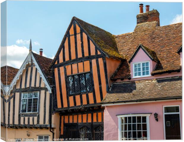 The Crooked House in Lavenham, Suffolk Canvas Print by Chris Dorney