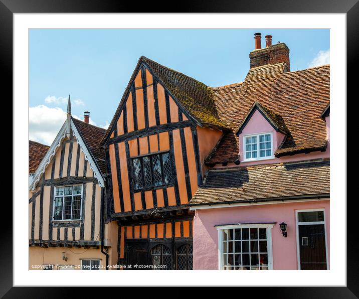 The Crooked House in Lavenham, Suffolk Framed Mounted Print by Chris Dorney