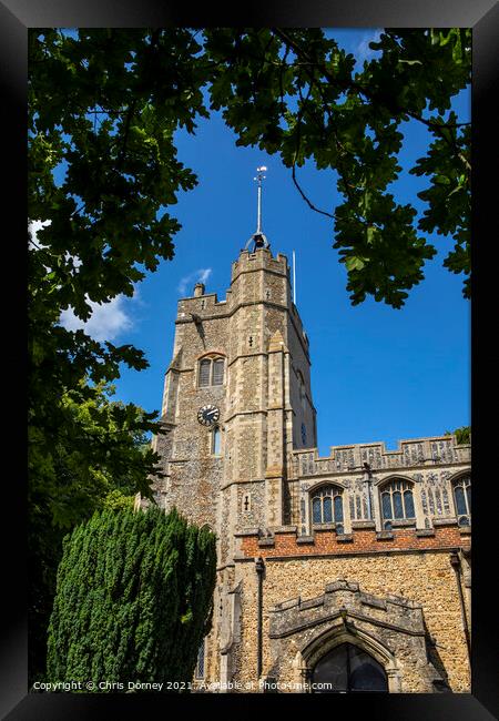 St. Mary the Virgin Church in Cavendish, Suffolk Framed Print by Chris Dorney