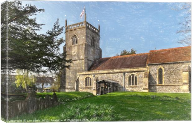Blewbury Church in Oxfordshire Canvas Print by Ian Lewis
