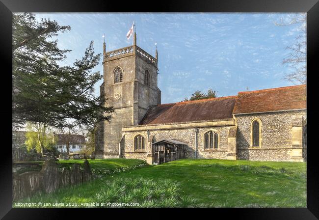 Blewbury Church in Oxfordshire Framed Print by Ian Lewis