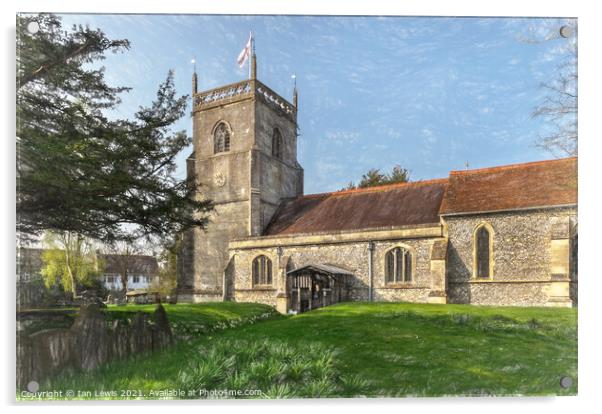 Blewbury Church in Oxfordshire Acrylic by Ian Lewis