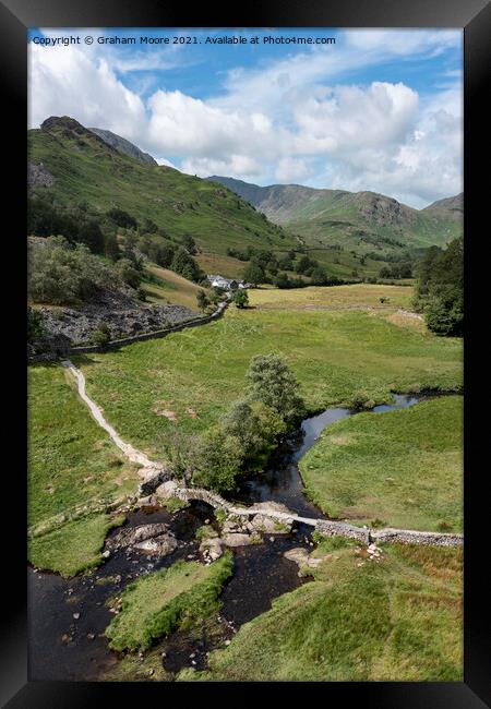 Slaters Bridge and the Tilberthwaite Fells Framed Print by Graham Moore