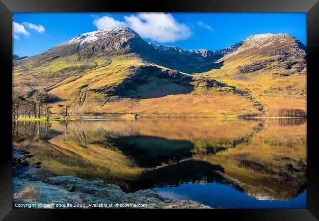 Buttermere Fells in The Lake District Framed Print by geoff shoults