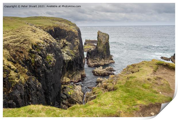 Rocks and Point at the Butt of Lewis, Outer Hebrides Print by Peter Stuart