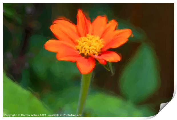 Radiant Mexican Sunflower Painting Print by Darren Wilkes