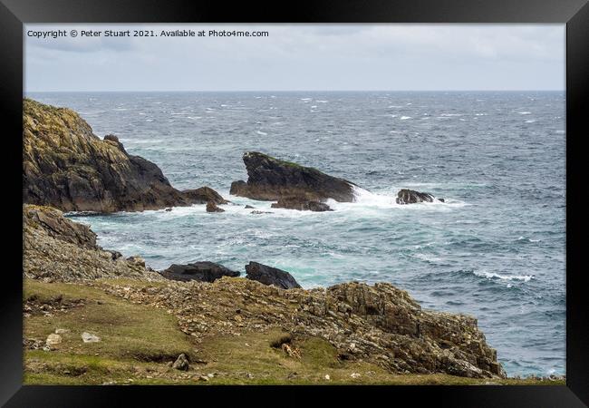 Rocks and Point at the Butt of Lewis Framed Print by Peter Stuart