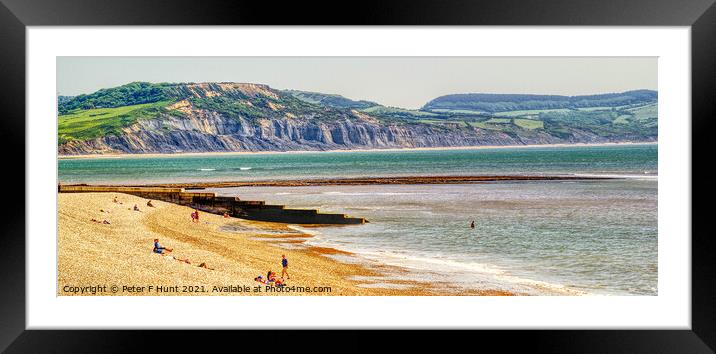 Lyme Regis Beach And Coast  Framed Mounted Print by Peter F Hunt