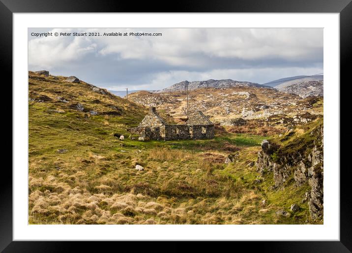 Anandoned croft on the isle of Harris Framed Mounted Print by Peter Stuart