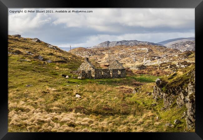 Anandoned croft on the isle of Harris Framed Print by Peter Stuart
