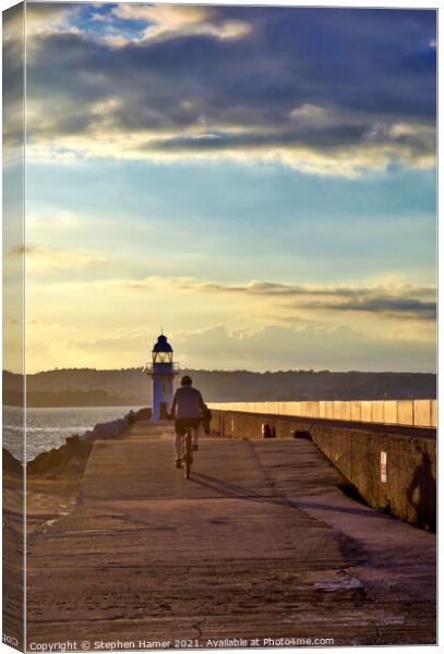 Evening Cycle Ride Canvas Print by Stephen Hamer