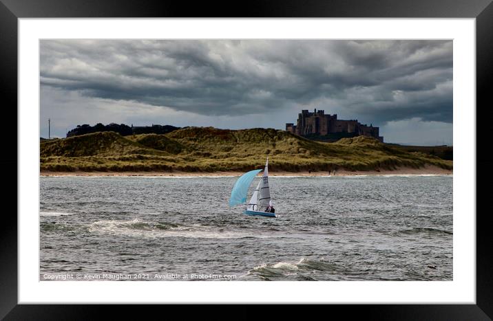 Sailing Boat Near Bamburgh Framed Mounted Print by Kevin Maughan