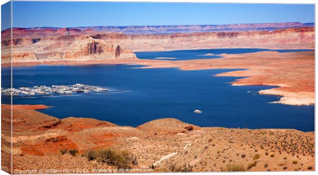 Wahweap Marina Wahweap Bay Lake Powell Glen Canyon Recreation Ar Canvas Print by William Perry