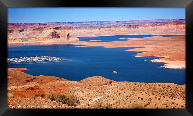 Wahweap Marina Wahweap Bay Lake Powell Glen Canyon Recreation Ar Framed Print by William Perry