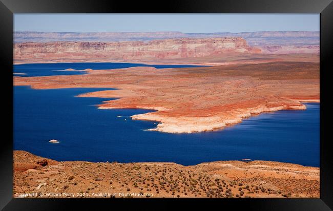 Wahweap Bay Red Rocks Lake Powell Glen Canyon Recreation Area Ar Framed Print by William Perry