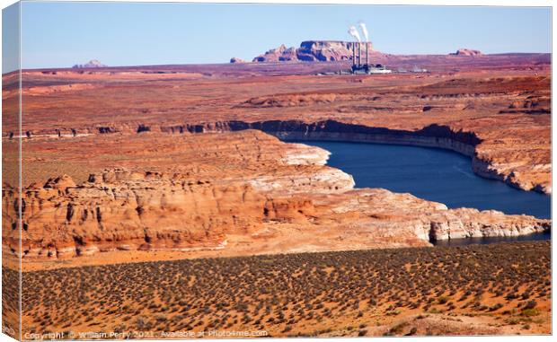 Navaho Generating Station Lake Powell Glen Canyon Recreation Are Canvas Print by William Perry