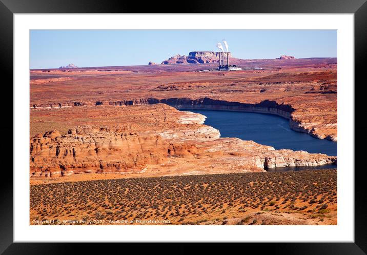 Navaho Generating Station Lake Powell Glen Canyon Recreation Are Framed Mounted Print by William Perry