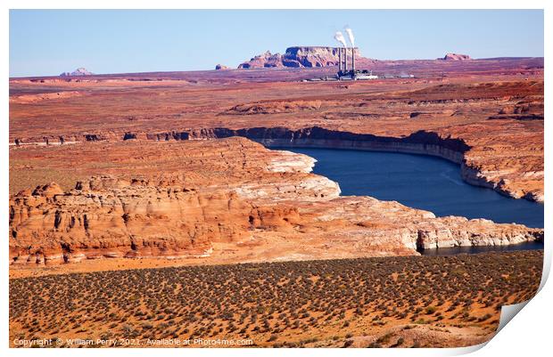 Navaho Generating Station Lake Powell Glen Canyon Recreation Are Print by William Perry
