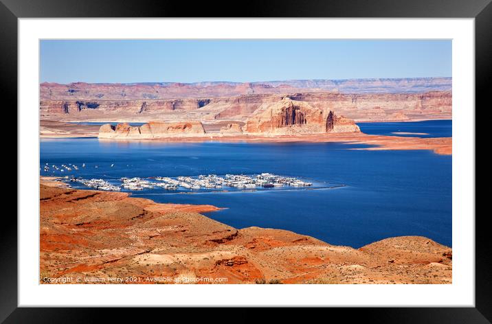 Wahweap Marina Wahweap Bay Lake Powell Glen Canyon Recreation Ar Framed Mounted Print by William Perry