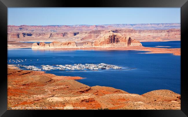 Wahweap Marina Wahweap Bay Lake Powell Glen Canyon Recreation Ar Framed Print by William Perry