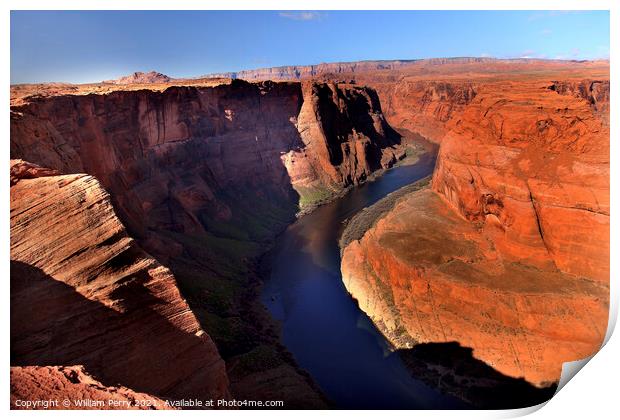 Left Side Horseshoe Bend Glen Canyon Overlook Colorado River Pag Print by William Perry