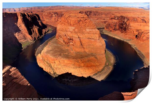 Horseshoe Bend Glen Canyon Overlook Colorado River Page Arizona Print by William Perry