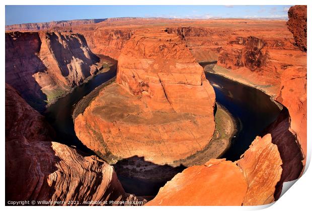 From the Rim Horseshoe Bend Glen Canyon Overlook Colorado River Print by William Perry