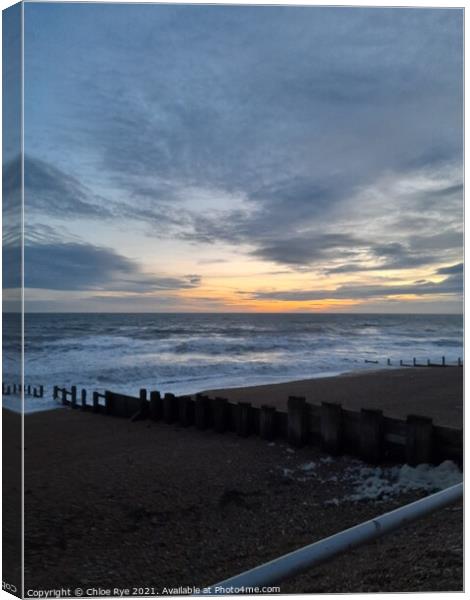 Bexhill sunset Canvas Print by Chloe Rye