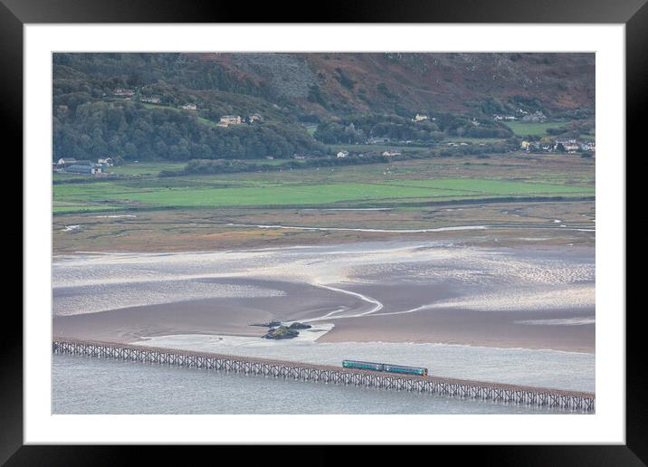 Train crossing Barmouth bridge Framed Mounted Print by Rory Trappe