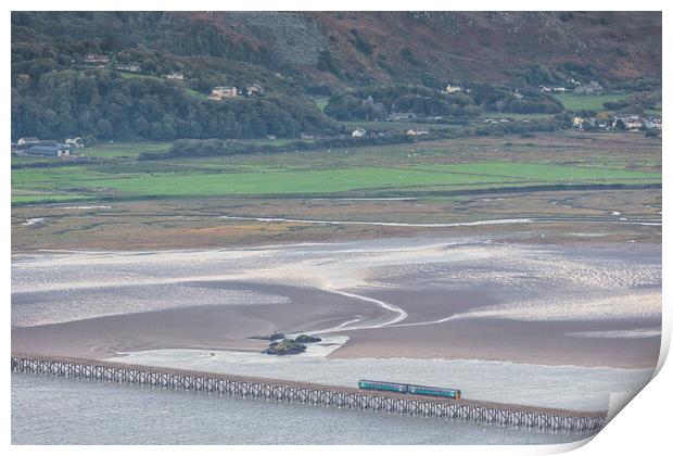 Train crossing Barmouth bridge Print by Rory Trappe