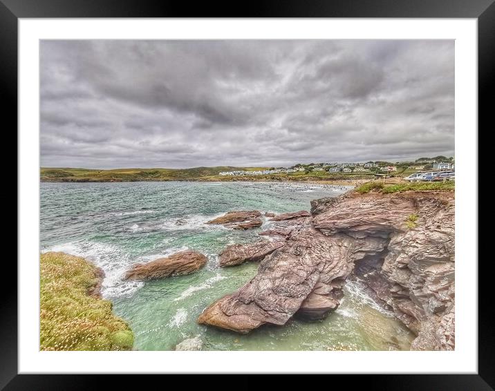 Polzeath Cornwall  Framed Mounted Print by Ollie Hully