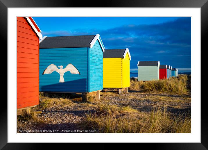 Beach Huts at Findhorn Framed Mounted Print by Peter O'Reilly