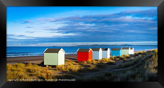 Beach Huts at Findhorn Framed Print by Peter O'Reilly