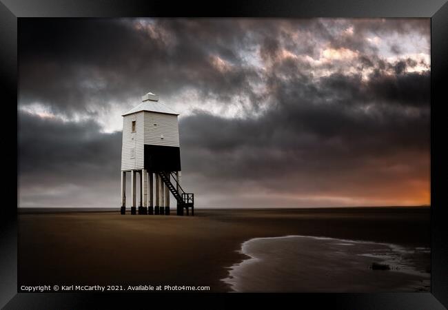 Burnham-on-Sea lower Lighthouse Framed Print by Karl McCarthy